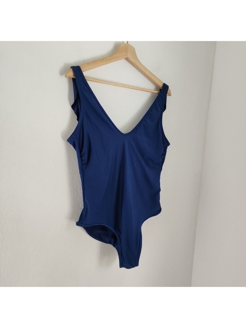 2/$20 TIME AND TRUE Blue Scoop Back One Piece Swimsuit Large